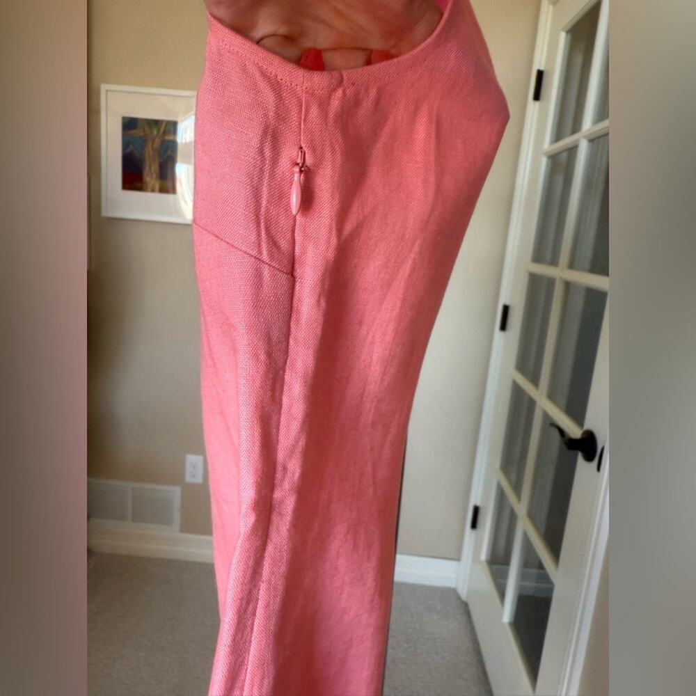 Sail to Sable Linen Sleeveless Tunic Sundress in Pink and White Women’s Small - Picture 3 of 7